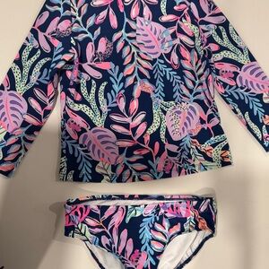 Lilly Pulitzer Kids Swim Set - Blue and Pink Floral